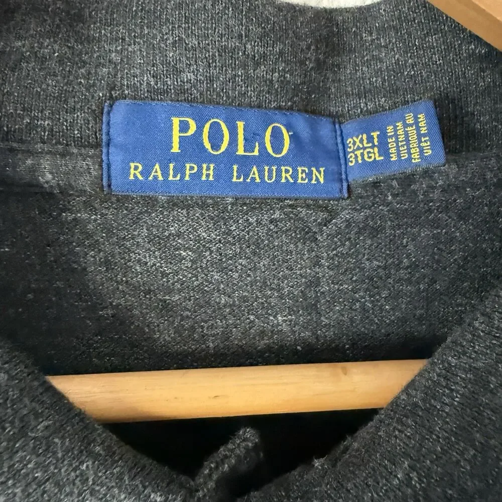 Polo Ralph Lauren Polo Shirt Men 3XLT Big & Tall Gray Heather Classic Fit Preppy